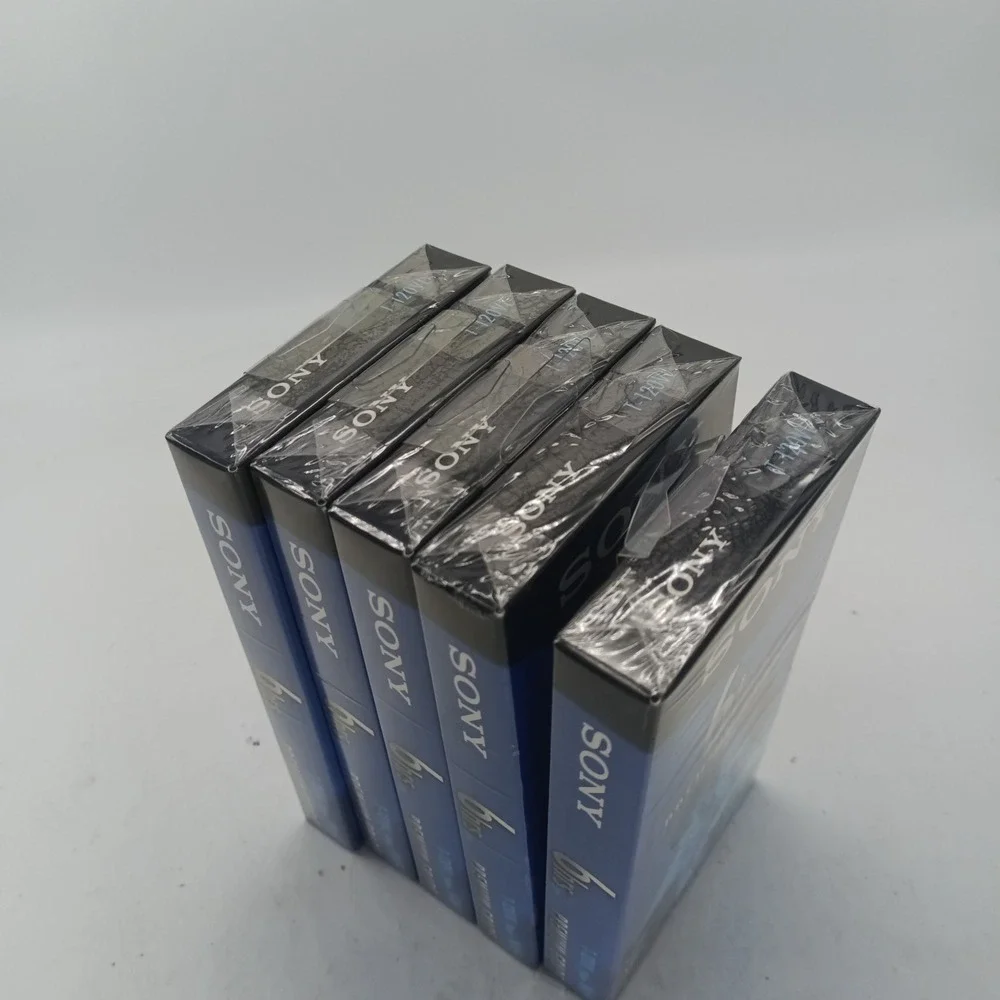 Lot of 5 Sony T-120VL Premium Grade VHS Blank Video Tapes 6 Hours Sealed NOS